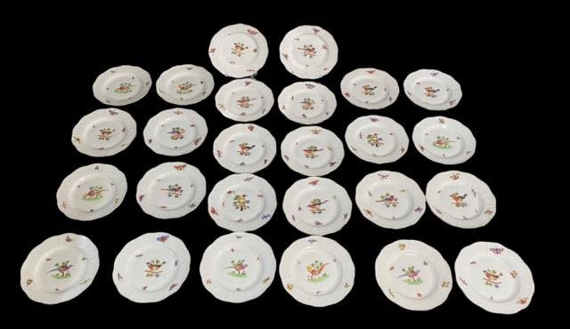 Lot 215: 25 Herend Rothschild Bird Saucers