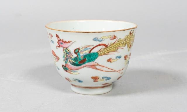 Lot 225: Chinese Porcelain Phoenix and Dragon Cup