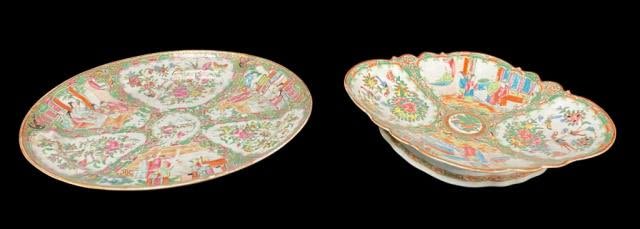 Lot 232: Chinese Rose Medallion Serving Platters