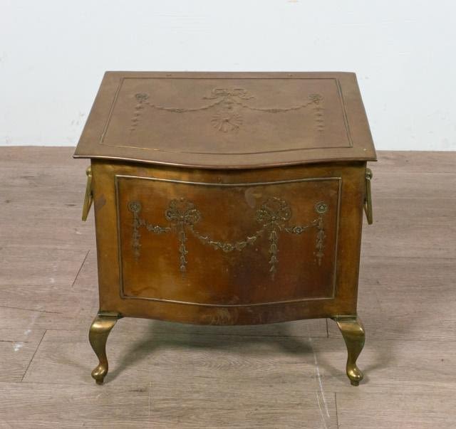 Lot 250: French Empire Brass Firewood Box