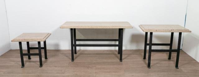 Lot 261: Set of Mid Century Modern Granite Side Tables