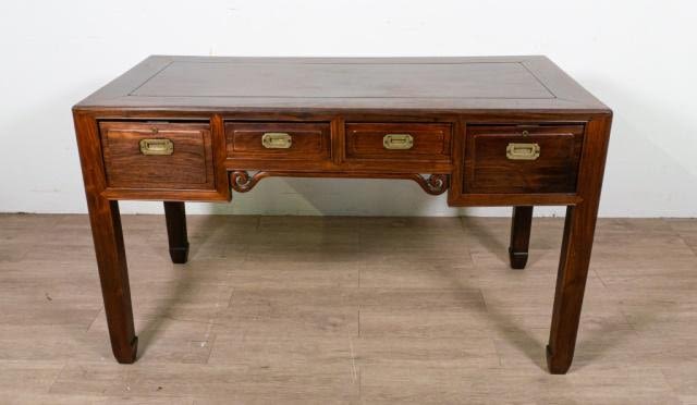 Lot 262: Chinese Chippendale Style Mahogany Desk