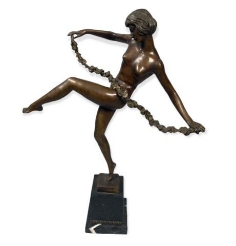 Lot 279: Pierre Le Faguays Bronze Nude Statue