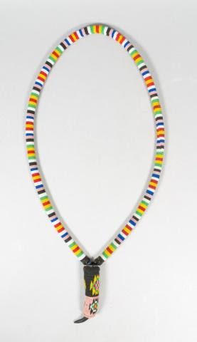 Lot 298: African Beaded Sash with Horn