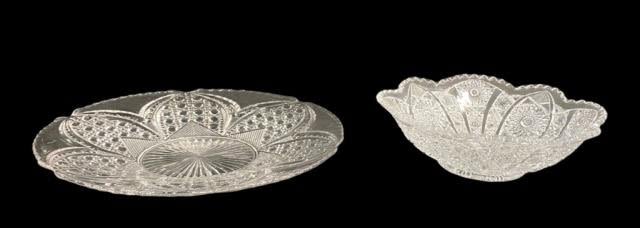 Lot 347: Pressed Glass Plate and Bowl