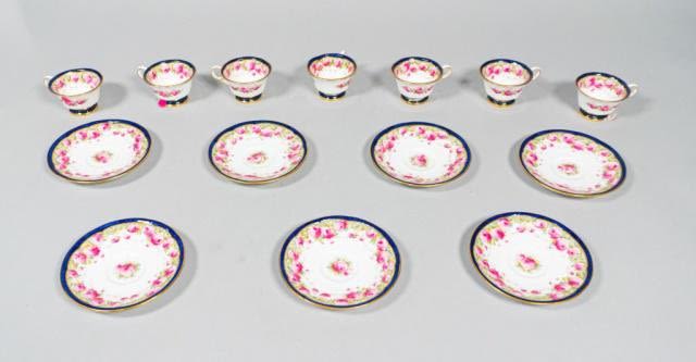 Lot 355: 7 Cauldon England Cups & Saucers