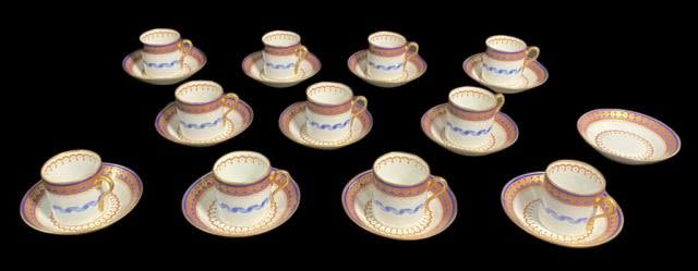 Lot 365: Richard Ginori Villa Borghese Cups and Saucers