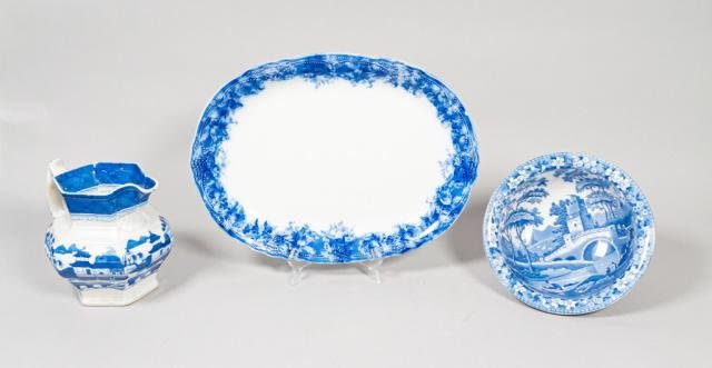 Lot 372: 3 Pieces Blue Ironstone China