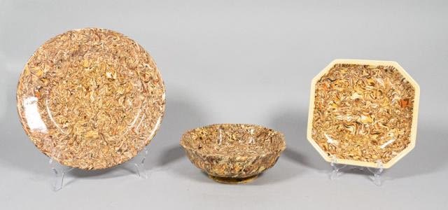 Lot 380: 3 Pieces of Atelier Bernard Marbled Pottery