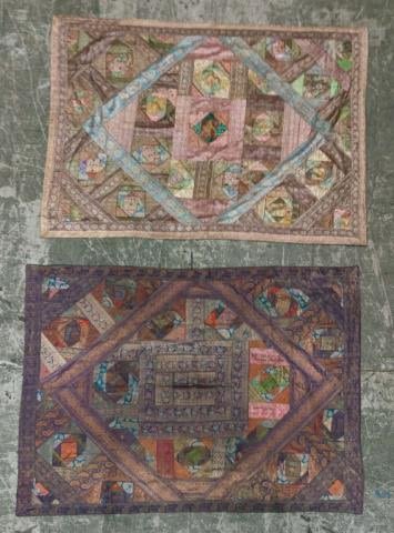 Lot 403: Grouping of 2 Indian Silk Tapestry Quilts