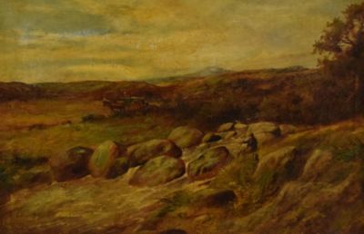Lot 1 - 19th Century Oil Painting On Canvas Landscape