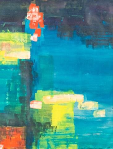 Lot 203: Enid Schwarzbaum Composition Acrylic on Paper