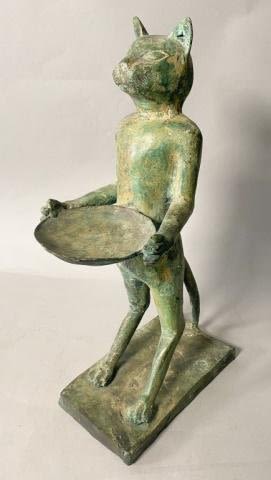 Lot 207: After Diego Giacometti Bronze Cat Butler