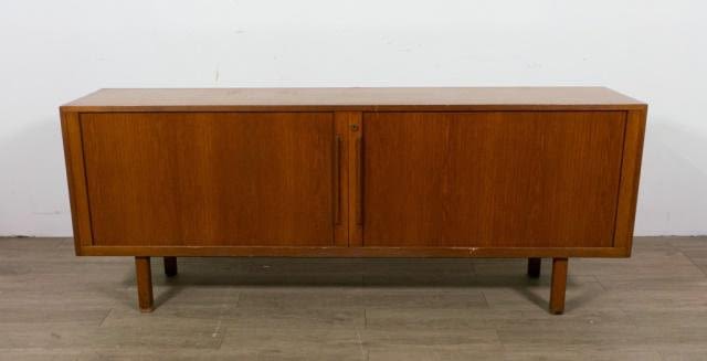 Lot 215: Mid Century Modern Tambour Office Credenza