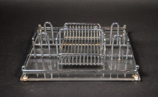 Lot 220: Modern Chrome Letter Rack