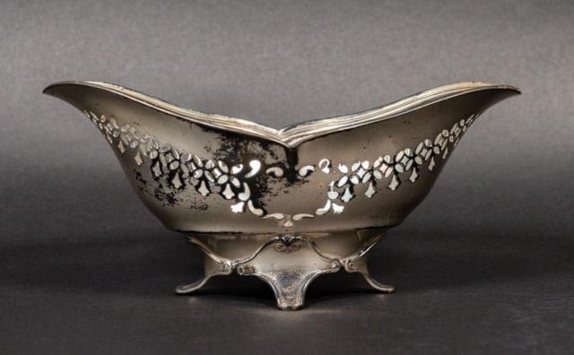 Lot 242: Tiffany & Co. Sterling Filigree Candy Dish