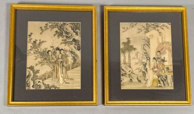 Lot 277: 2 Chinese Hand Colored Lithographs