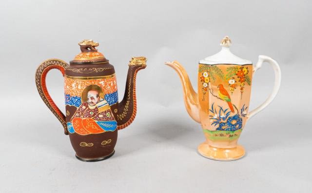 Lot 360: 2 Japanese Style Porcelain Coffee Pots