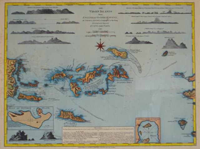 Lot 377: Laurie & Whittle The Virgin Islands Map Lithograph