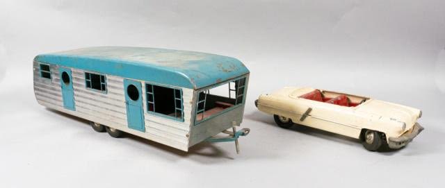 Lot 393: Metal Toy Car and Trailer