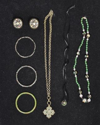 Collection of Chinese Cloisonne Jewelry. Collection of black Chinese Cloisonne jewelry. 3 