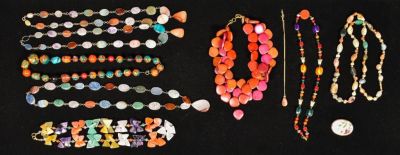 9 Multicolor Crystal Necklaces. 9 multicolor crystal necklaces. Stones includes quartz, amethyst 