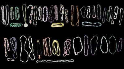41 Gemstone Necklaces. Approximately 41 necklaces ranging from amethyst jade pink tourmaline 
