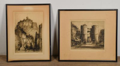 James Alphege Brewer & Albany E. Howarth Etchings. 2 etchings. James Alphege Brewer (England 