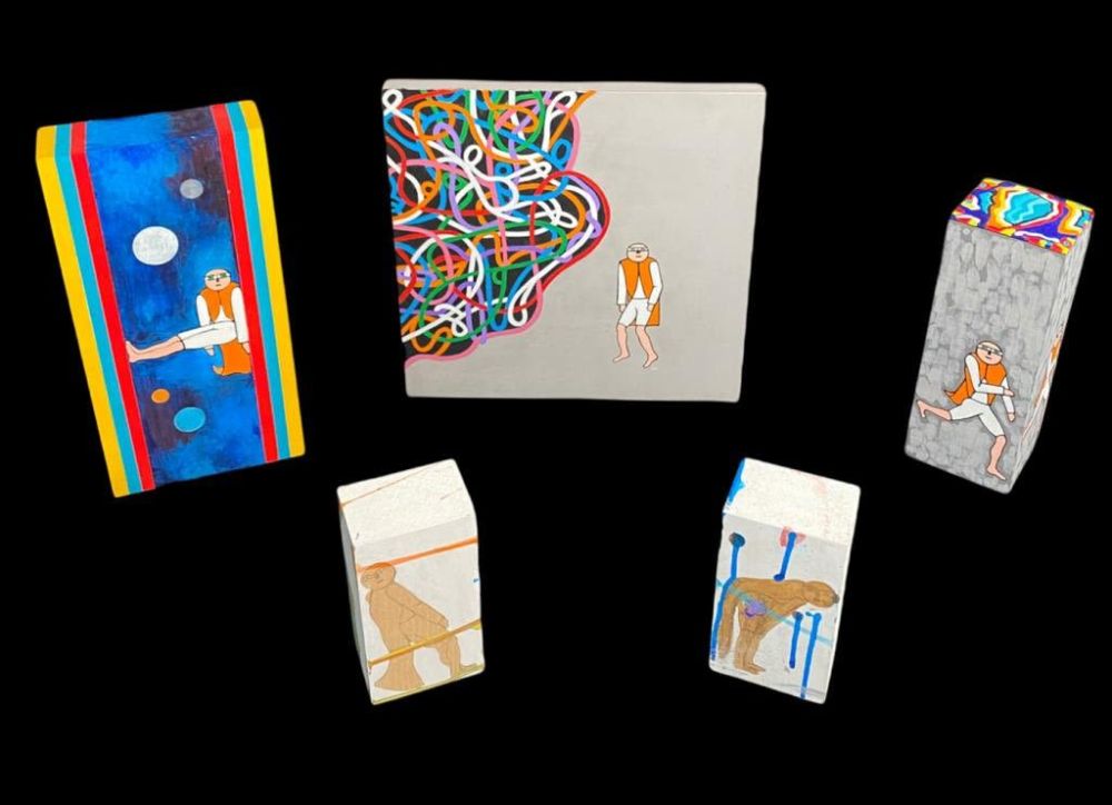 Lot 26: Kristen Kraa 5 Paintings on Wood