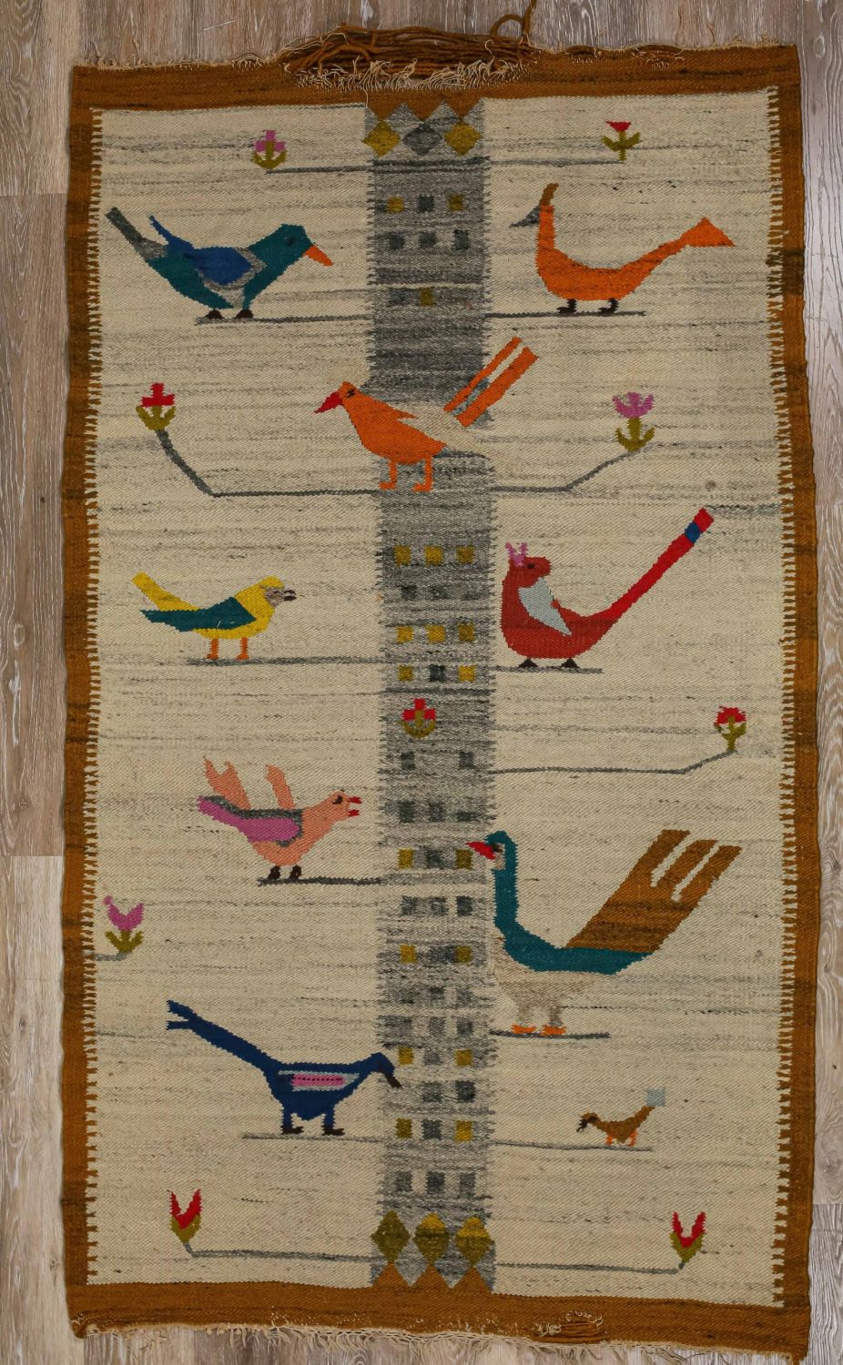 Lot 108: Bird Flatweave Rug