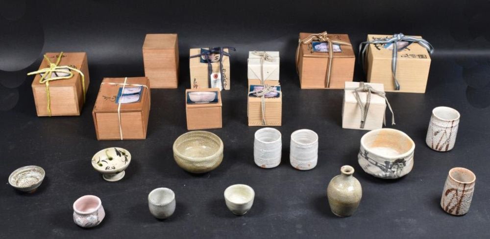 Lot 123: 12 Pieces Japanese White Glazed Pottery