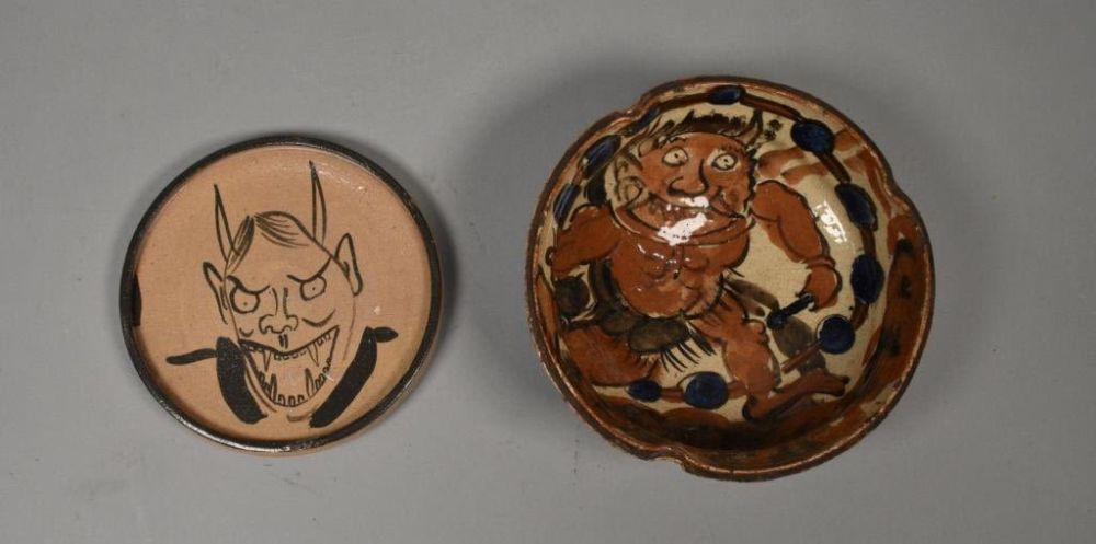 Lot 131: 2 Japanese Oni or Demon Pottery Pieces