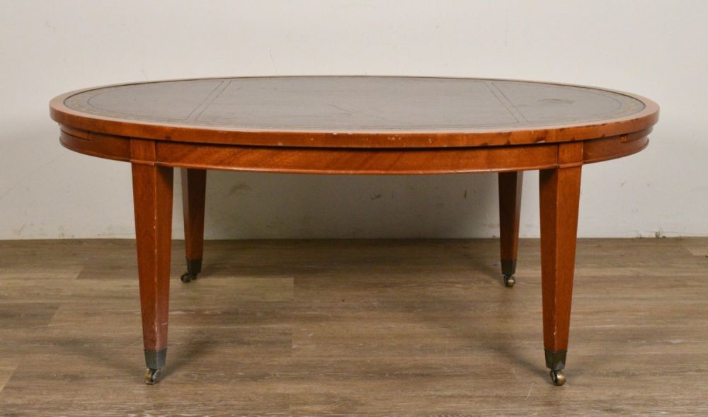 Lot 136: Old Colony Leather Top Occasional Table