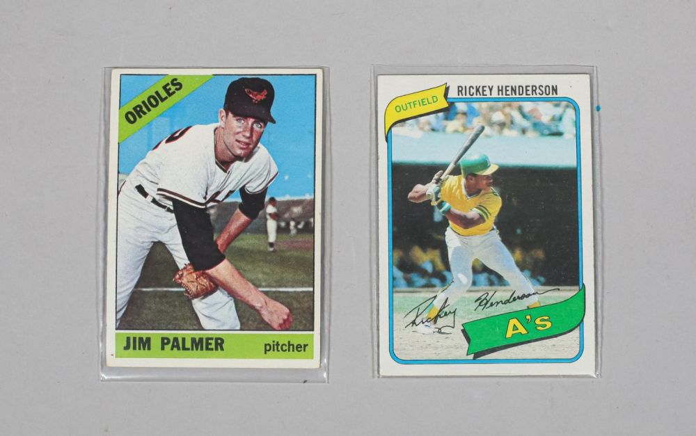 Lot 151: Jim Palmer Rickey Henderson Rookie Baseball Cards