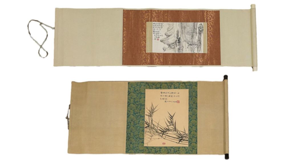 Lot 188: 2 Chinese Ink Painting Scrolls