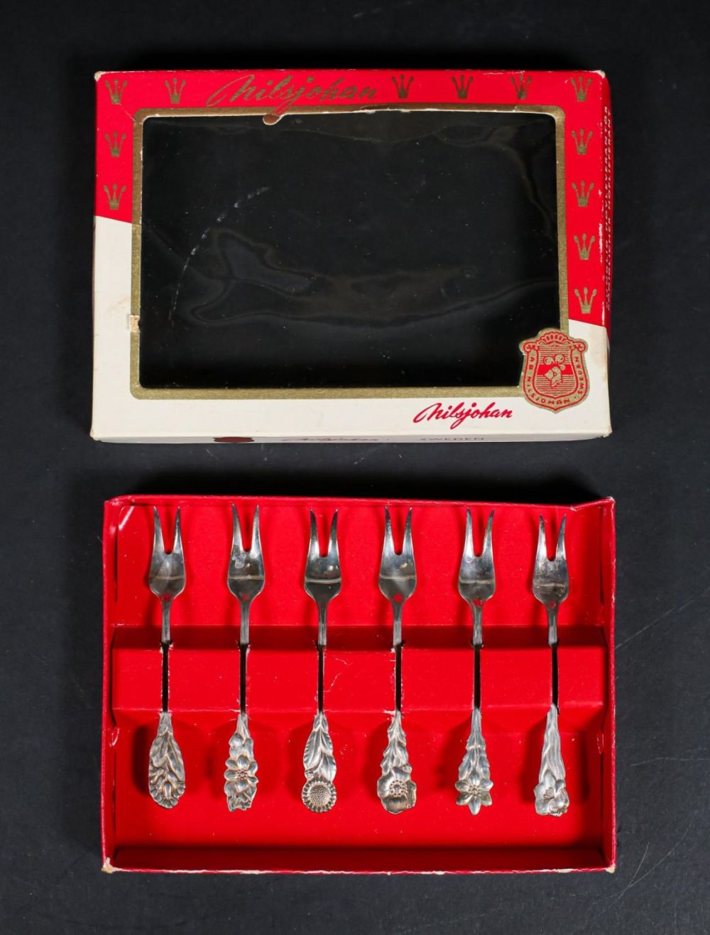 Lot 250: 6 AB Nils Johan Silverplate Cocktail Forks