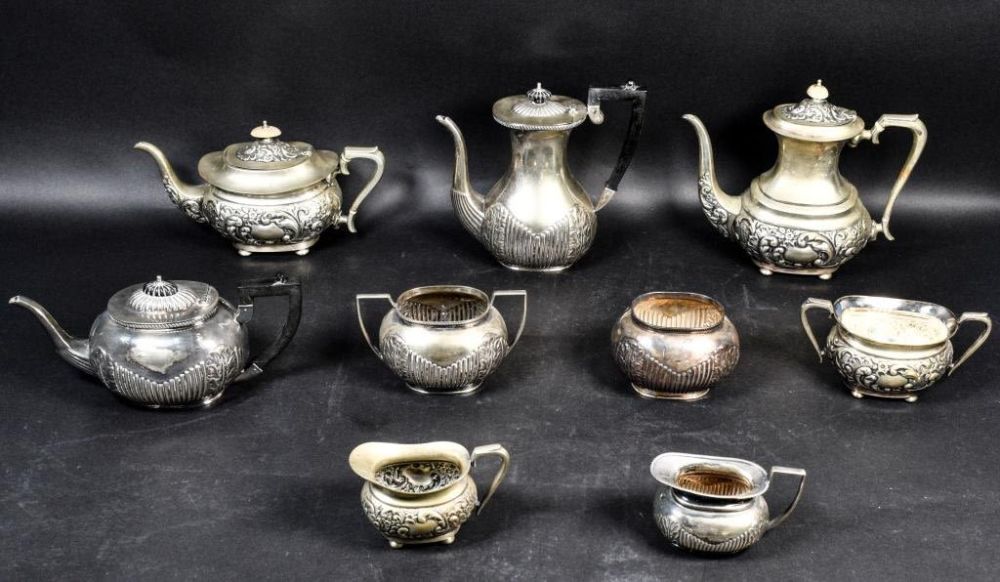 Lot 252: 2 Silverplate Tea Sets