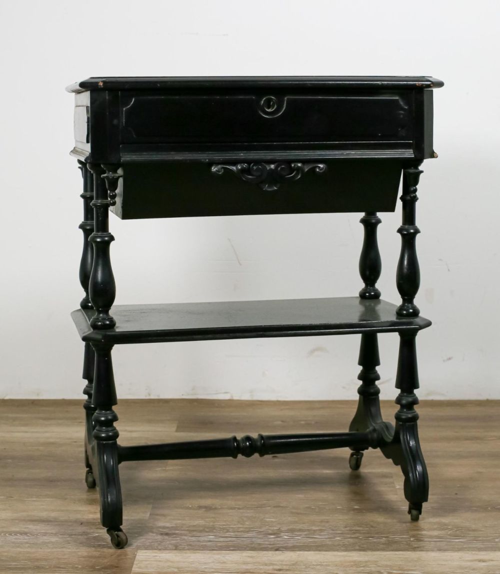 Lot 305: William and Mary Ebonized Side Table