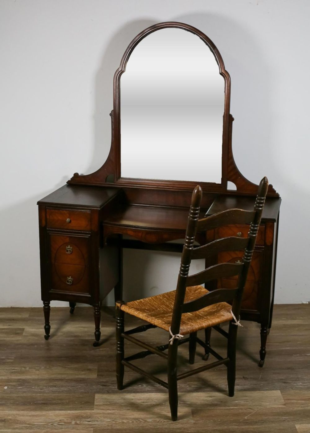 Lot 313: Vanity and Ladderback Chair
