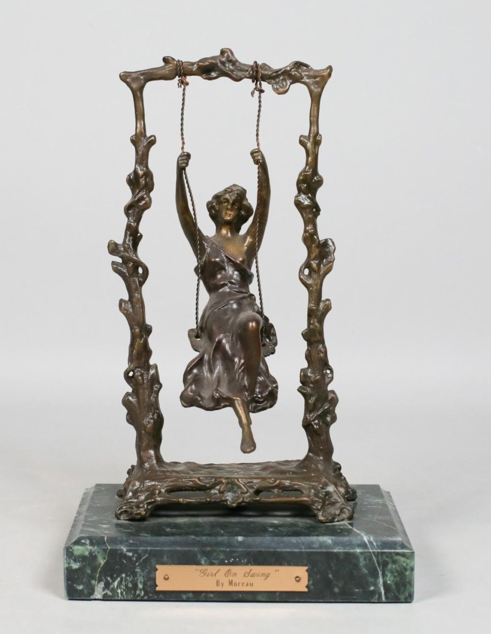 Lot 331: After Mathurin Moreau "Girl on Swing" Bronze