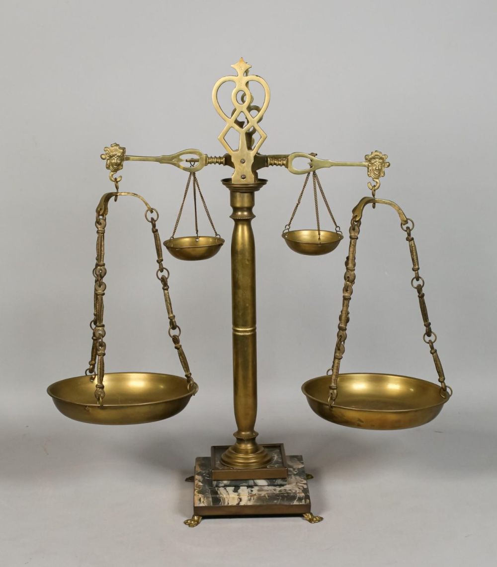 Lot 335: Italian Marble and Brass Scale