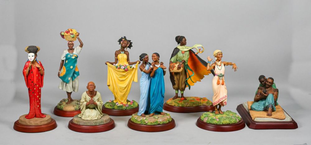 Lot 342: 8 Thomas Blackshear Porcelain Figurines