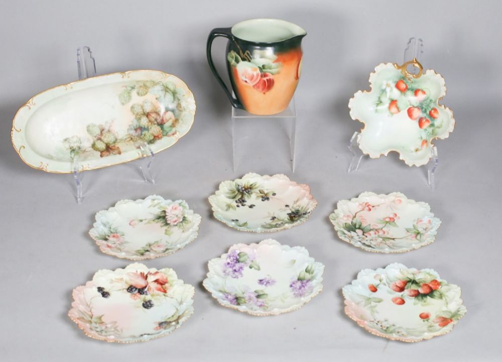 Lot 420: 9 Pieces Floral Porcelain
