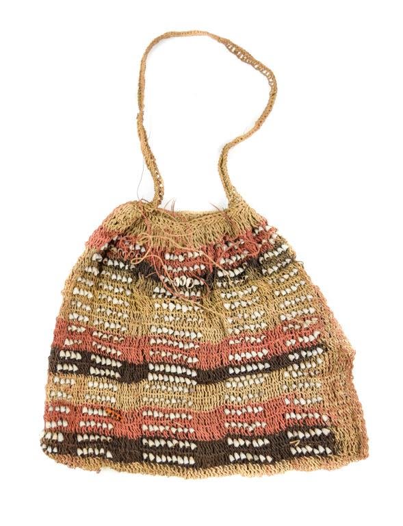 Lot 169: Bilum Bag, Small, Red and Brown Stripes