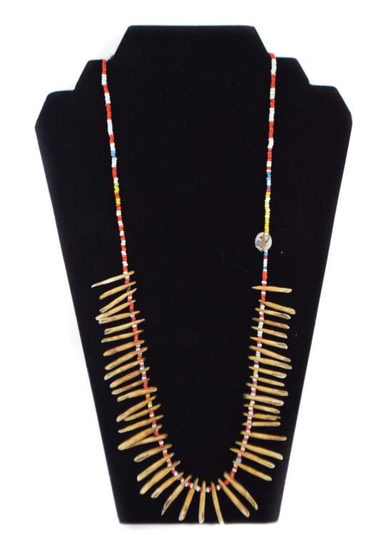 Lot 215: Beaded Necklace with Fine Dogs' Teeth