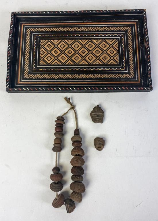 Lot 220: Pre-Columbian Pottery Necklace and Faces