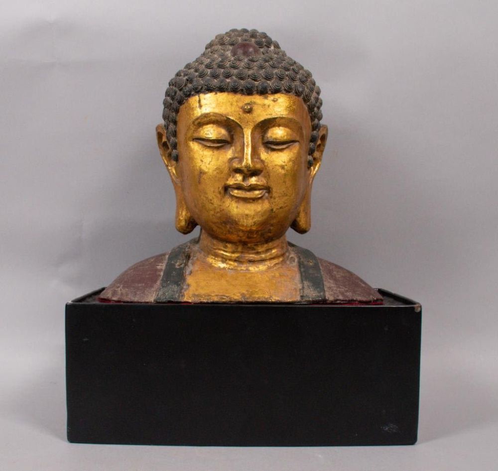 Lot 151: Chinese White Metal Buddha Bust