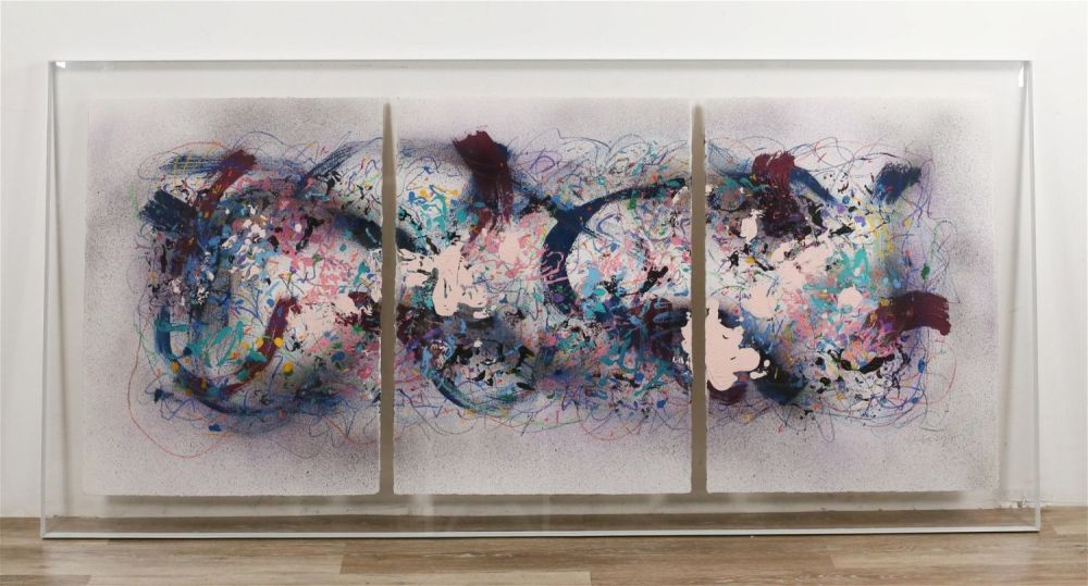 Lot 185: James Groody Oil on Paper Triptych "Chances Are"