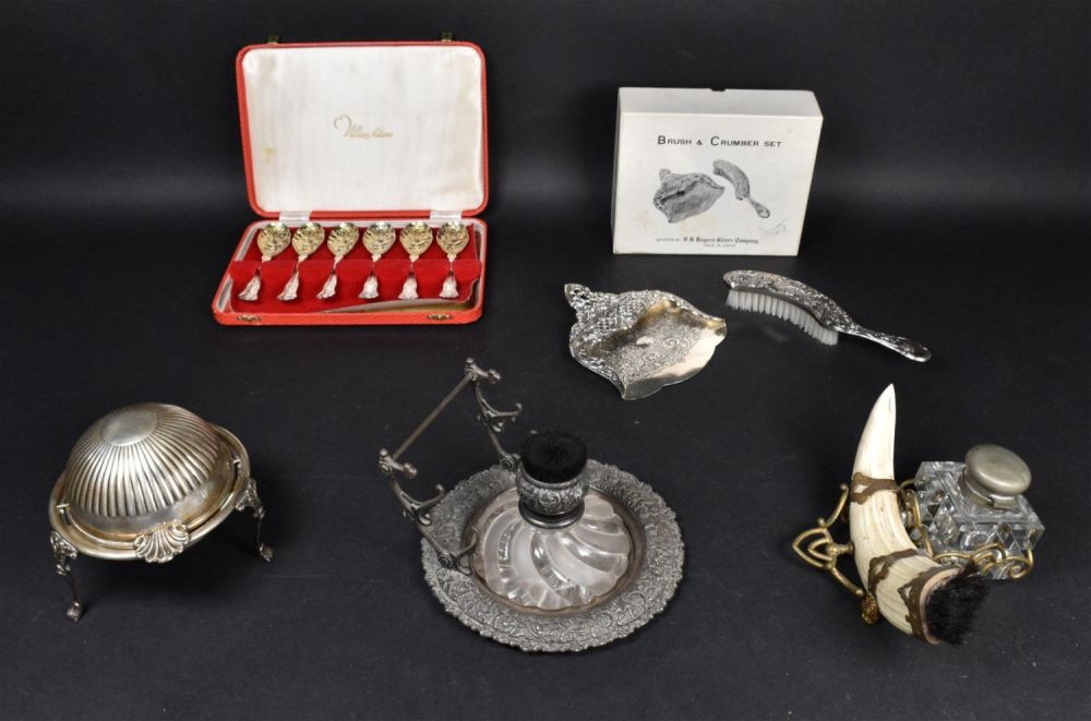 Lot 231: Group of Silverplate, Sheffield, Simpson Hall