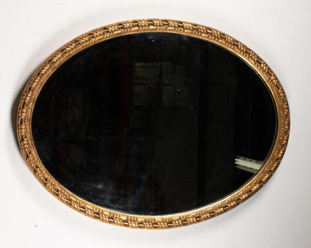 Lot 240: Oval Gilded Mirror